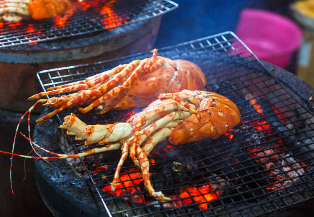 istock Lobsters are cooked on the grill 1163445489