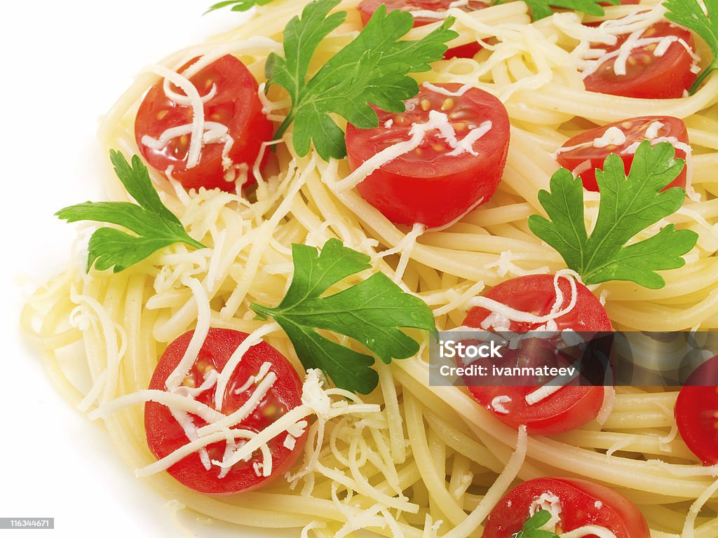 Makaron Spaghetti z kolekcji-pomidory winogronowe - Zbiór zdjęć royalty-free (Bez ludzi)