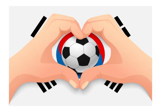 istock south korea soccer ball and hand heart shape 1163451756