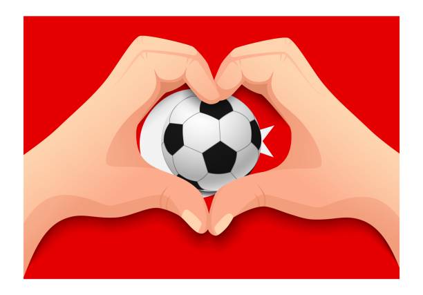 istock Turkey soccer ball and hand heart shape 1163451774