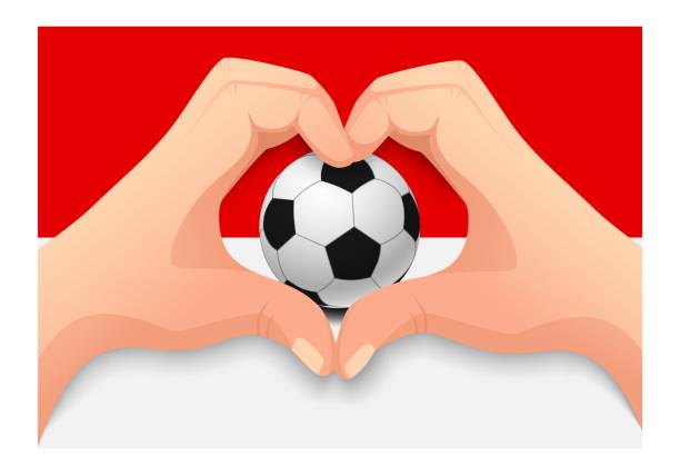 istock Indonesia soccer ball and hand heart shape 1163451968