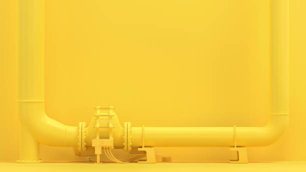 istock Yellow pipeline, minimal and energy background concept. 1163458593