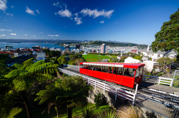 kolejka linowa, wellington, nowa zelandia - wellington new zealand zdjęcia i obrazy z banku zdjęć