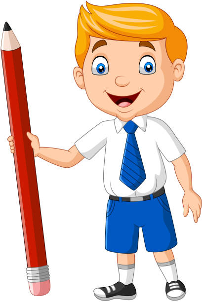 Cartoon Children Carrying Pencil To Write Illustrations, Royalty-Free  Vector Graphics & Clip Art - iStock