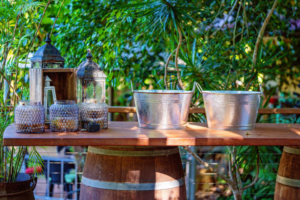 istock Wine Buckets Candle Holders Outdoors 1163463011