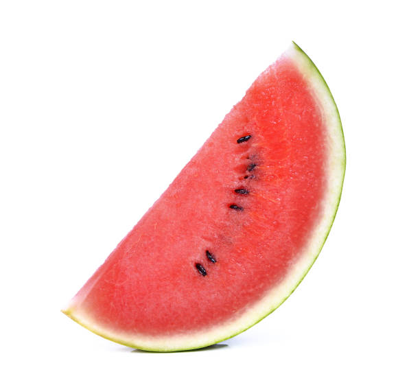 istock Sliced ripe watermelon isolated on white background 1163463719