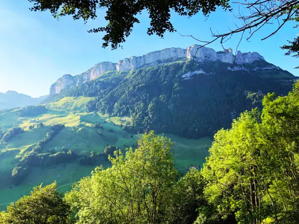 Alpine peak Alp Sigel in the Alpstein mountain range and in the Appenzellerland region - Canton of Appenzell Innerrhoden (AI), Switzerland