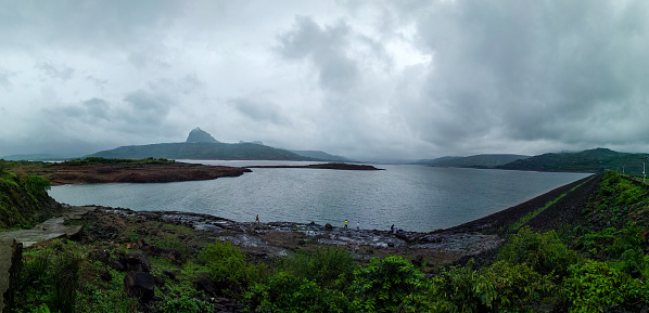 Panorama of Pawna lake situated in Maharashtra, India