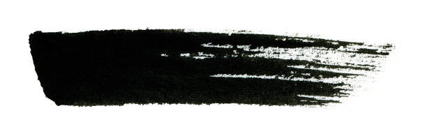 istock Black color paint with brush stroke isolated on white background 1163468630
