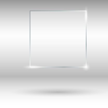 Blank, transparent vector glass plate. Photo realistic texture with highlights and glow. Window mockup.