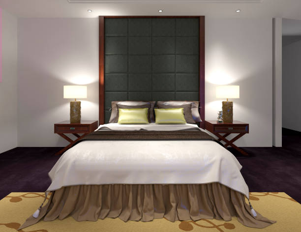 istock Bedroom or Hotelroom Interior 3D Illustration Photorealistic Rendering 1163470266