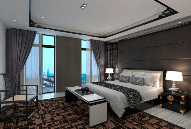 istock Bedroom or Hotelroom Interior 3D Illustration Photorealistic Rendering 1163470333