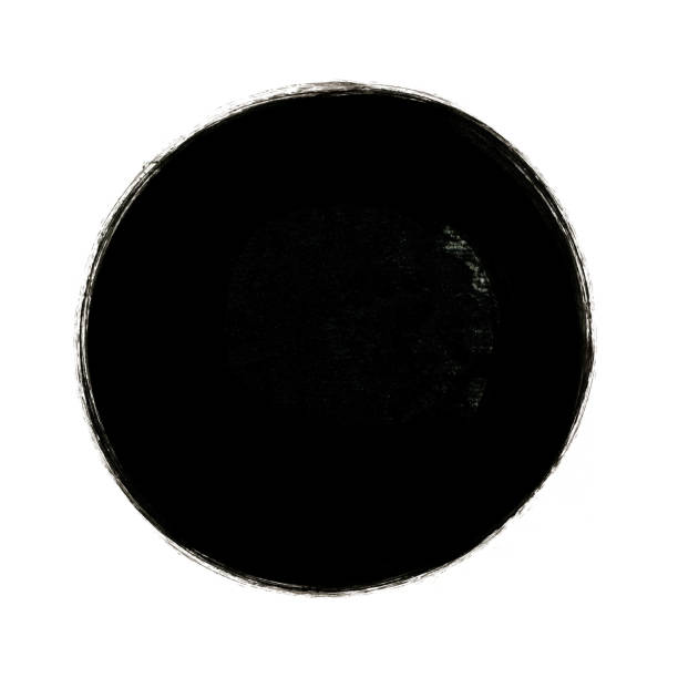 czarna farba kolorowa z pociągnięciem pędzla izolowanym na białym tle - dark colors stained smudged zdjęcia i obrazy z banku zdjęć