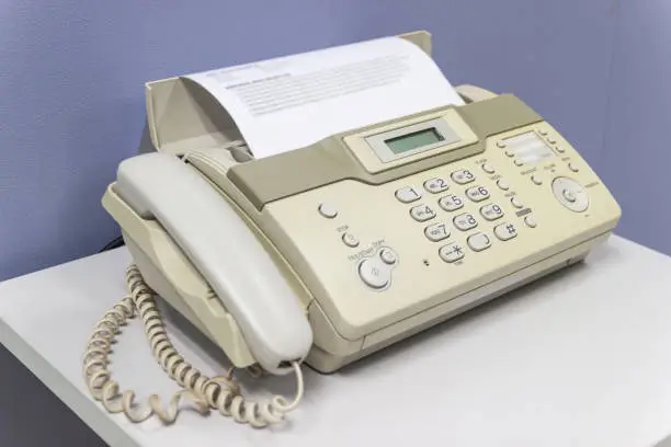 Photo of The fax machine for Sending documents in the office