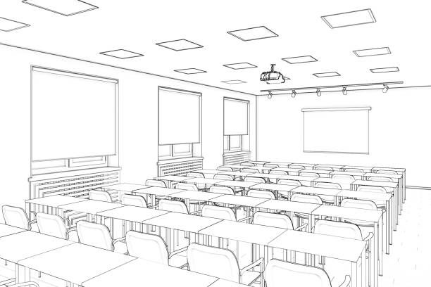 istock Sketch of the conference hall became a real interior 1163477553