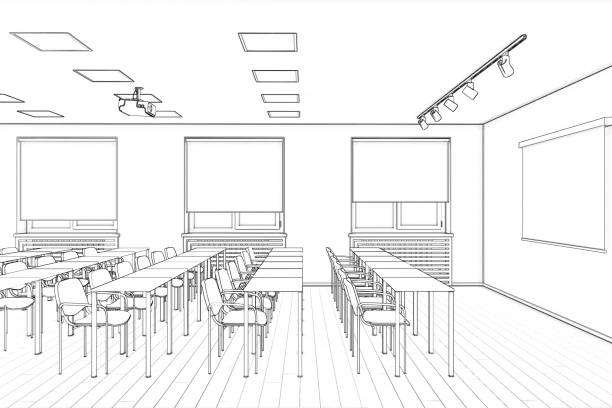 istock Sketch of the conference hall became a real interior 1163477559