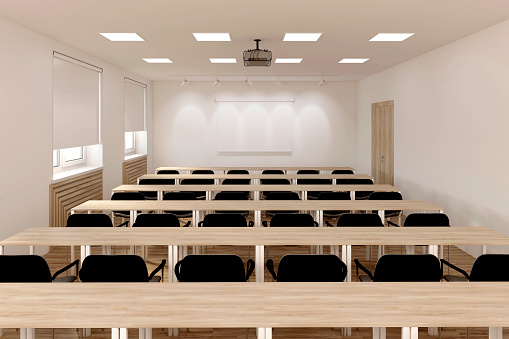 3d illustration. The conference hall.