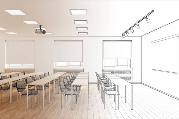 3D rendering of a business class room or conference room interior