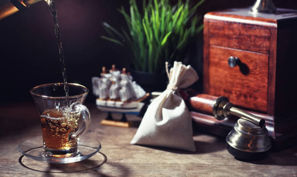 istock Brewing tea on a wooden table 1163478682