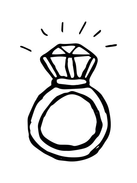 다이아몬드 링 - ring gold vertical wedding stock illustrations