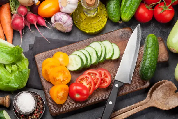 Photo of Assorted raw organic vegetables cooking