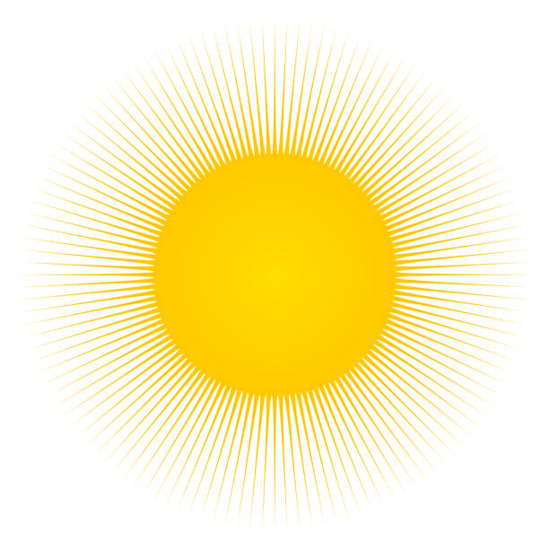 태양과 태양광선 - 흰색 배경 일러스트 stock illustrations