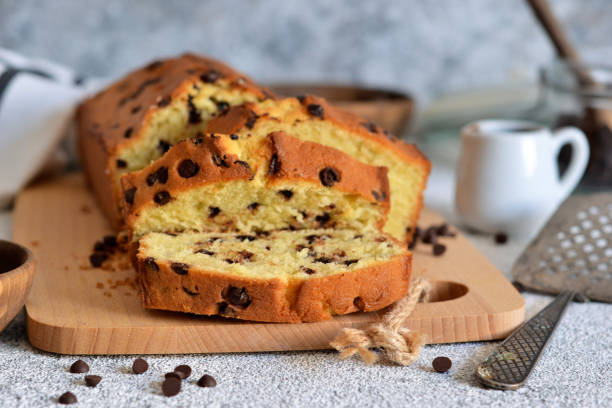 istock Banana bread with chocolate chips on the kitchen table. 1163483556