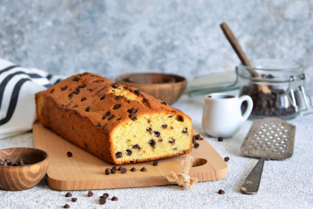 istock Banana bread with chocolate chips on the kitchen table. 1163483560