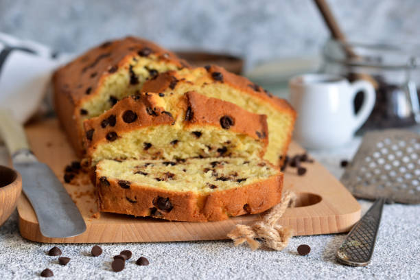 istock Banana bread with chocolate chips on the kitchen table. 1163483670