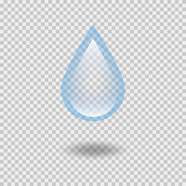 Water isolated drop in realistic trendy design on transparent background. Liquid nature element. Water isolated drop in realistic trendy design on transparent background. Liquid nature element. EPS 10 water thinking bubble drop stock illustrations