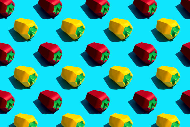istock Colorful background with paper bell peppers 1163486660
