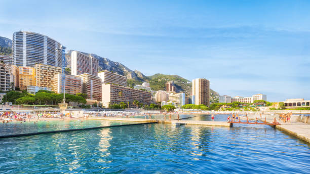 istock Public beach of Monaco in summer 1163495634