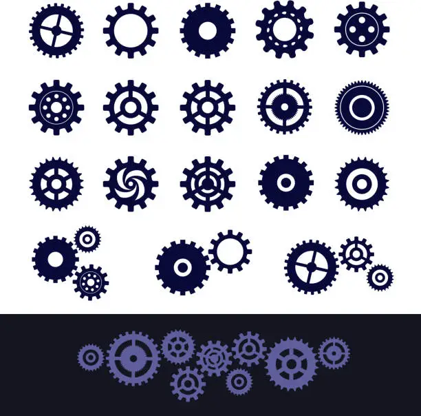 Vector illustration of cogs set