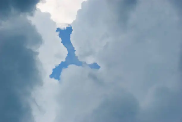 beautiful skylight in the clouds
