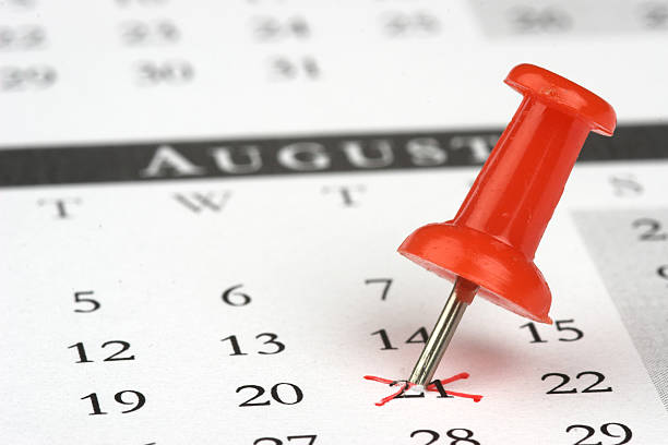 istock Red Push Pin in Calendar 116349756