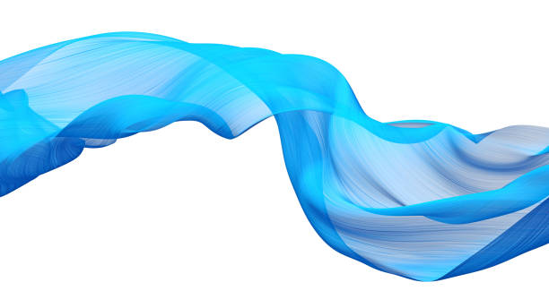 Sky-blue fabric flow cloth wave, Waving Silk Flying Textile, 3d rendering Flowing Cloth Wave, blue Waving Silk Flying Textile, Satin on White Isolated Background light blue silk stock pictures, royalty-free photos & images