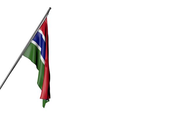 3d rendering of Gambia map and flag.