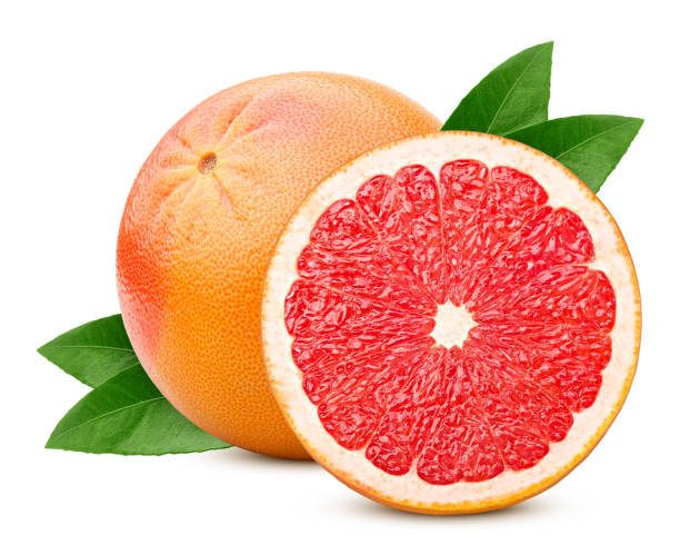 istock grapefruit isolated on white background, clipping path, full depth of field 1163499578