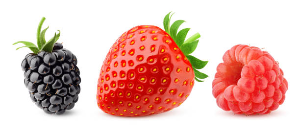 istock wild berries mix, blackberry, strawberry, raspberry, isolated on white background, clipping path, full depth of field 1163499625
