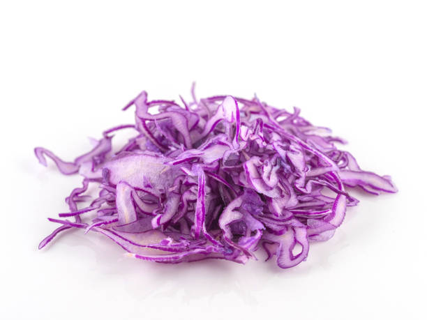 istock Close up background isolated a bunch of silky purple cabbage, Cabbage cut into thin strips, Vegetables that are used as a mixture of salads 1163502538