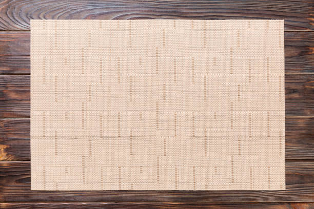istock Tablecloth textile on wooden background top view with copy space 1163504142