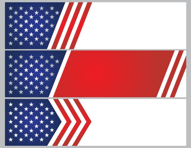 usa stars und streifen banner hintergrund - fourth of july patriotism backgrounds american flag stock-grafiken, -clipart, -cartoons und -symbole