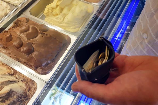 istock Counter with ice cream to choose from when buying 1163520705