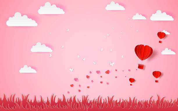 istock card Valentine's day balloon heart love Invitation on vector abstract background 1163524054