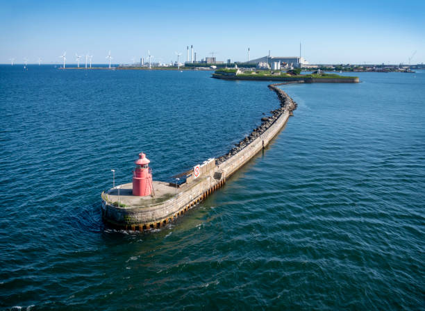 istock Navigational light on a mole outside Copenhagen 1163526599