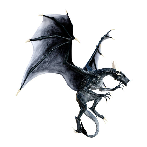 istock 3D illustration fantasy dragon on white 1163529718