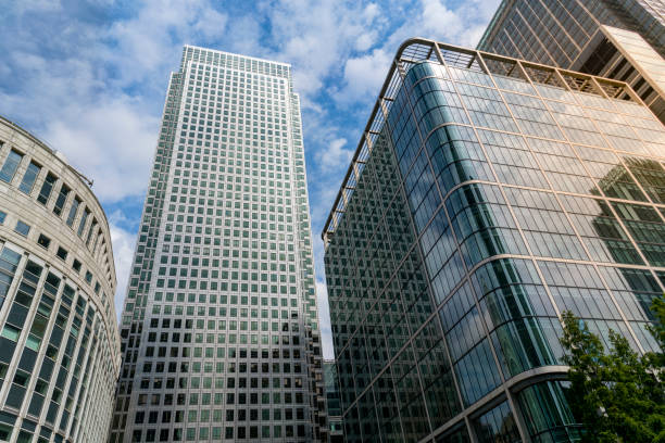 istock Glass skyscrapers at sunset 1163529765