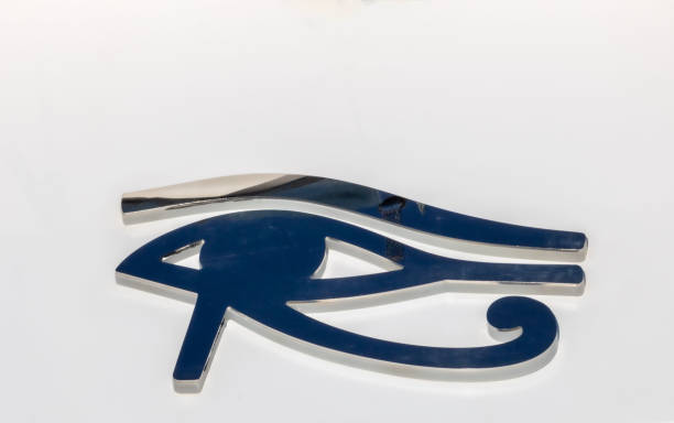 Left eye of Horus Egyptian god symbol of Egypt pharaonic eye oudjat of Horus for divine protection stock photo