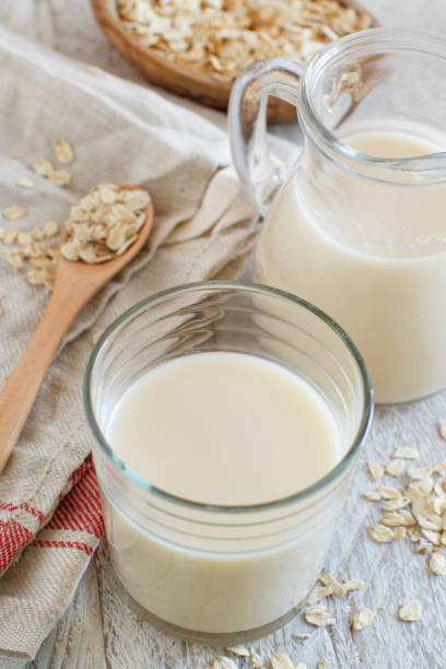 istock Vegan oat milk, non dairy alternative milk 1163534736