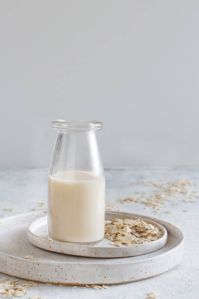 istock Vegan oat milk, non dairy alternative milk 1163534739